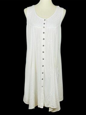 Holy Clothing Sleeveless Tunic Sz 1X White Renaissance Whimsigoth Festival Boho